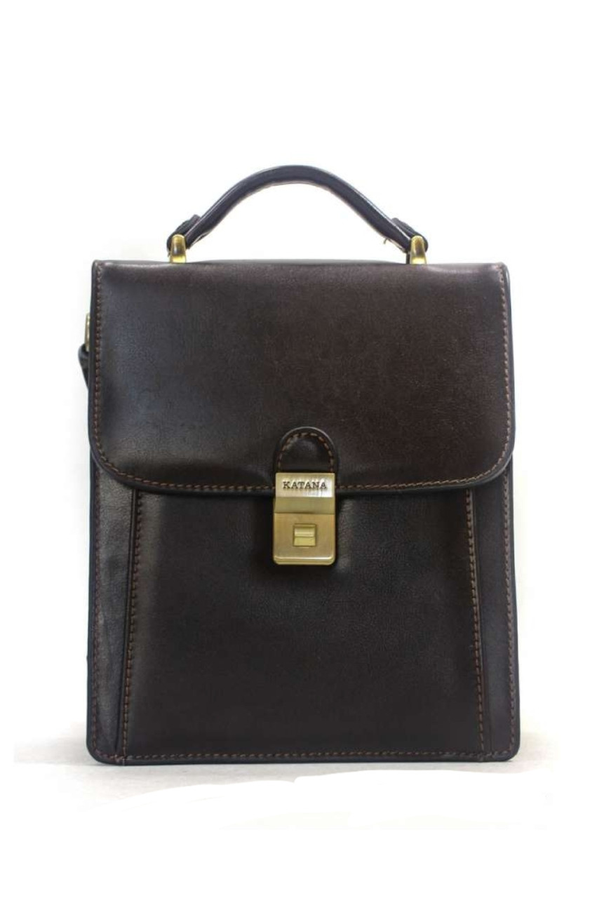 Чоловіча вертикальна барсетка з натуральної шкіри ділова стильна для роботи Katana, фото 1
