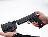 Дитячий пістолет на кульках "Colt 1911 Rail"  з кобурою Galaxy G25+ метал чорний, фото 8