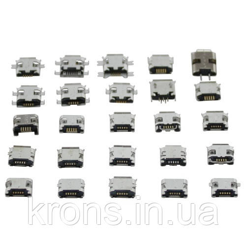 25x MicroUSB роз'єм гніздо 5-ти контактне, набір, фото 1