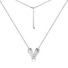 Срібне кольє з родієвим покриттям Крила Кле2Ф/3010