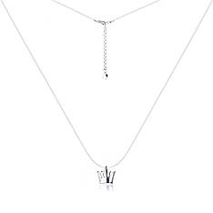 Срібне кольє-невидимка з короною Кл2/3012