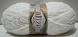 Нитки пряжа для в'язання велюрова плюшева SOFTY PLUS Софті Плюс № 55 - білий