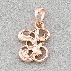 Кулон Xuping буква Х для ланцюжка до 3 мм 80622 розмір 20х10 мм вага 0.7 г позолота РО