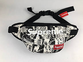 Сумка на пояс Бананка Барыжка Supreme Супрім Газета Чорно-біла, фото 4