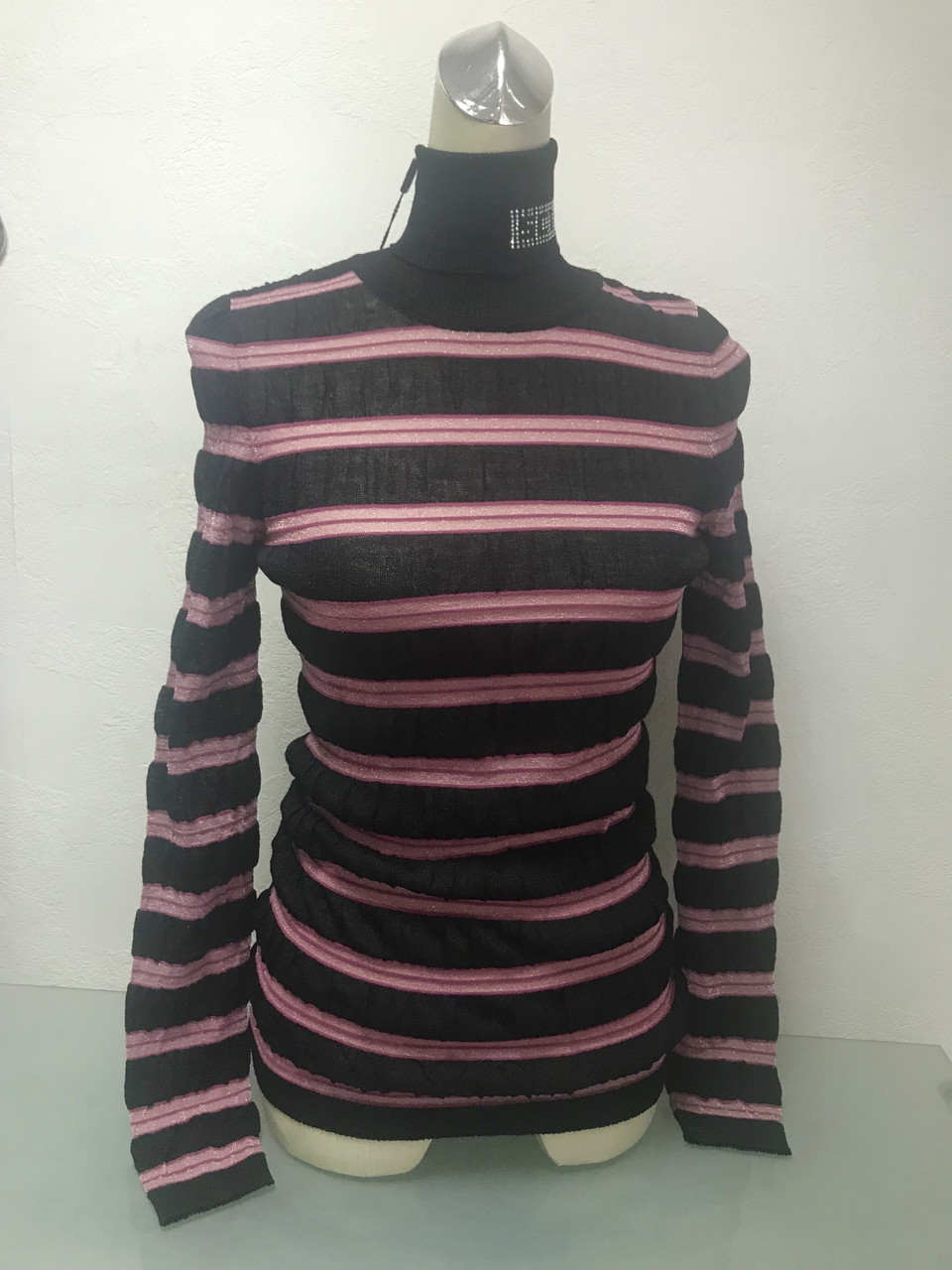 Гольф жіночий чорний смугастий подовжений Societa