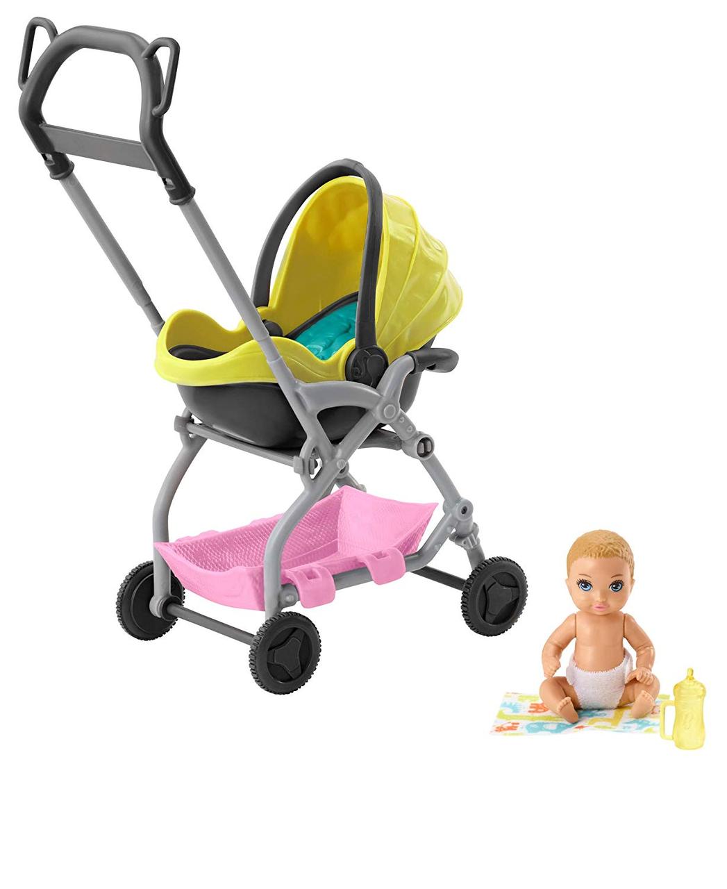 Набір коляска для немовля Барбі Barbie Skipper Babysitters Inc. Yellow Stroller Playset GFC18