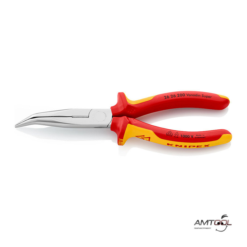 Плоскі круглогубці з різальними крайками 200 мм — Knipex 26 26 200