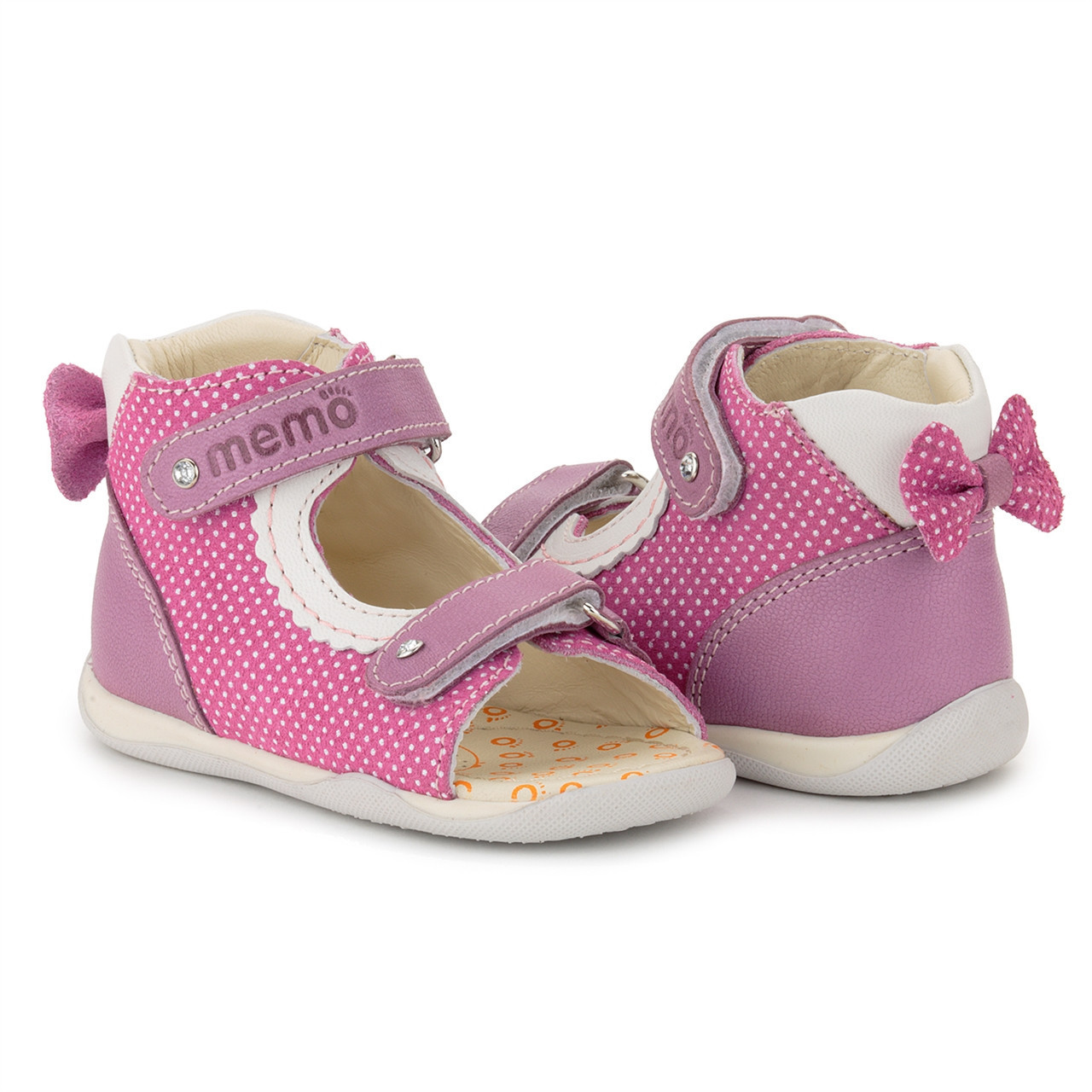 Ортопедичні босоніжки для дівчаток Memo Mini 1JE Рожеві, фото 1