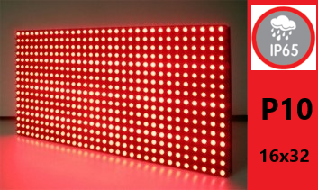 Модуль P10 16×32pix 160×320 мм червоний DIP IP65 для LED екрана