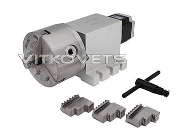 4-та поворотна вісь ПБ100-65 100:1, K11-100 на японському безлюфтовому гармонічному (хвиляному) редукторі