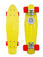 Скейт Пенни Борд Penny Fish Skateboards 22" Желтый, красные колеса