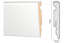 Плінтус МДФ PAINT-ON білий 58мм. Neuhofer Holz