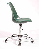 Крісло на колесах Milan office (Мілан) зелений 02, сидіння з подушкою екошкіра, фото 4