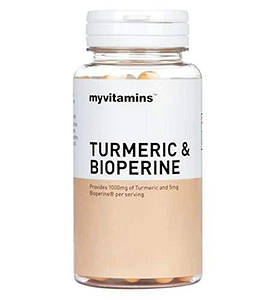 Куркумін і біоперин MyProtein Myvitamins Turmeric & Bioperine 180 капс.