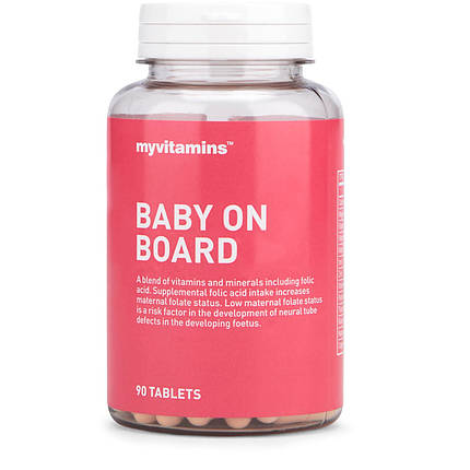 Вітаміни для вагітних жінок MyProtein Myvitamins Baby On Board 30 капс., фото 1