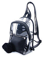 Рюкзак молодіжний WeLassie 44413, чорний з силіконом