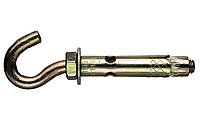 Анкер однораспорный с кожухом и полукольцом (крюком) 12x100/M10 SRTR-C желтый цинк