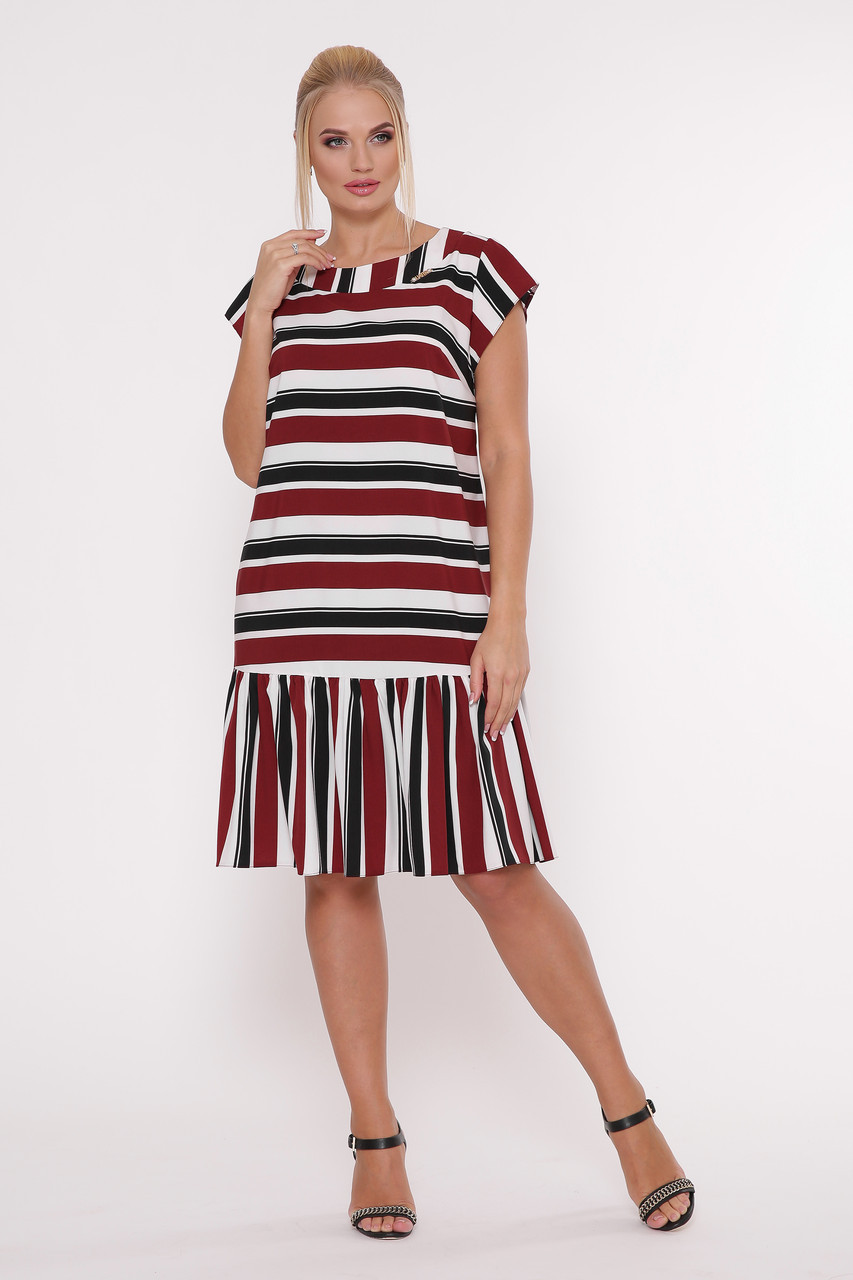 Платье Женское Яна Полоса Бордо Размеры 52, 54, 56, 58. — Купить ...