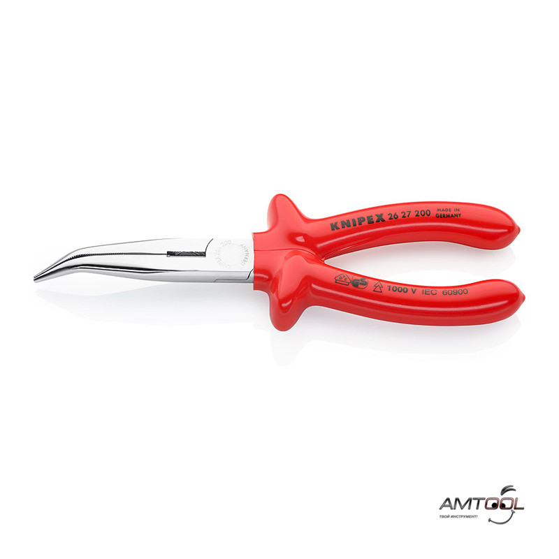 Плоскі круглогубці з різальними крайками 200 мм — Knipex 26 27 200