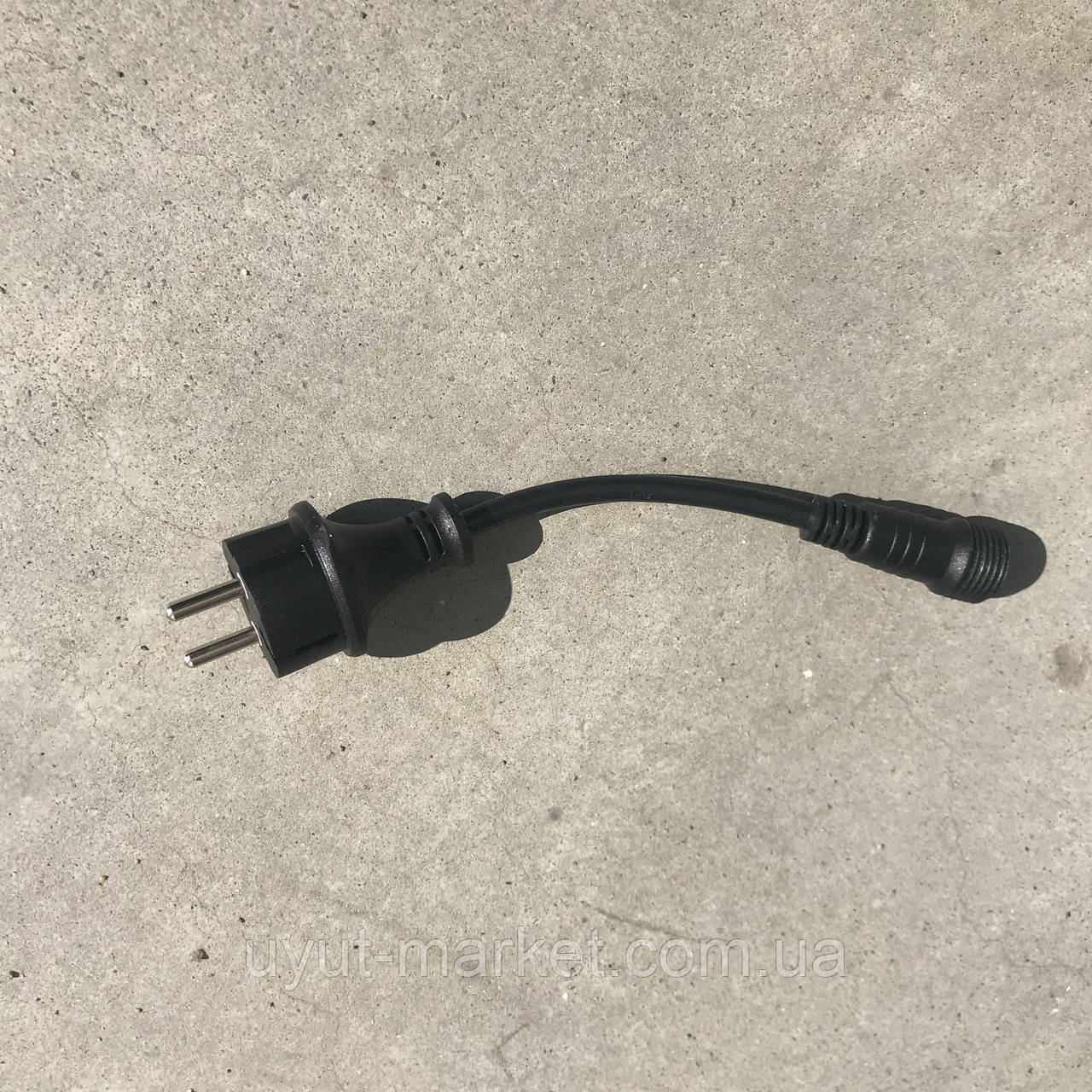 Дріт із вилкою 30 см для під'єднання гірлянди, круглий, фото 1