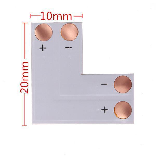 Плата PCB L-подібна для світлодіодної стрічки SMD 5050, 5630, 5730, 5054 2pin 10 mm