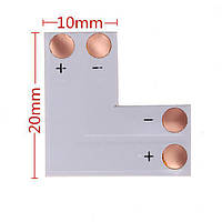Плата PCB L-подібна для світлодіодної стрічки SMD 5050, 5630, 5730, 5054 2pin 10 mm