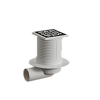 Трап горизонтальний регульований 100х100мм, з металевою решіткою, VTM ТО-3210