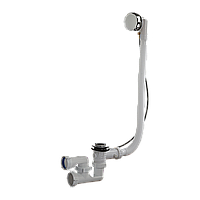Сифон для ванни напівавтомат, регульований, з хром. метав. переливом, VTM А-2708