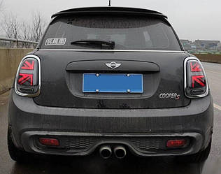 Ліхтарі Mini Cooper F55 F56 F57 тюнінг led оптика Union Jack (червоно-чорний)