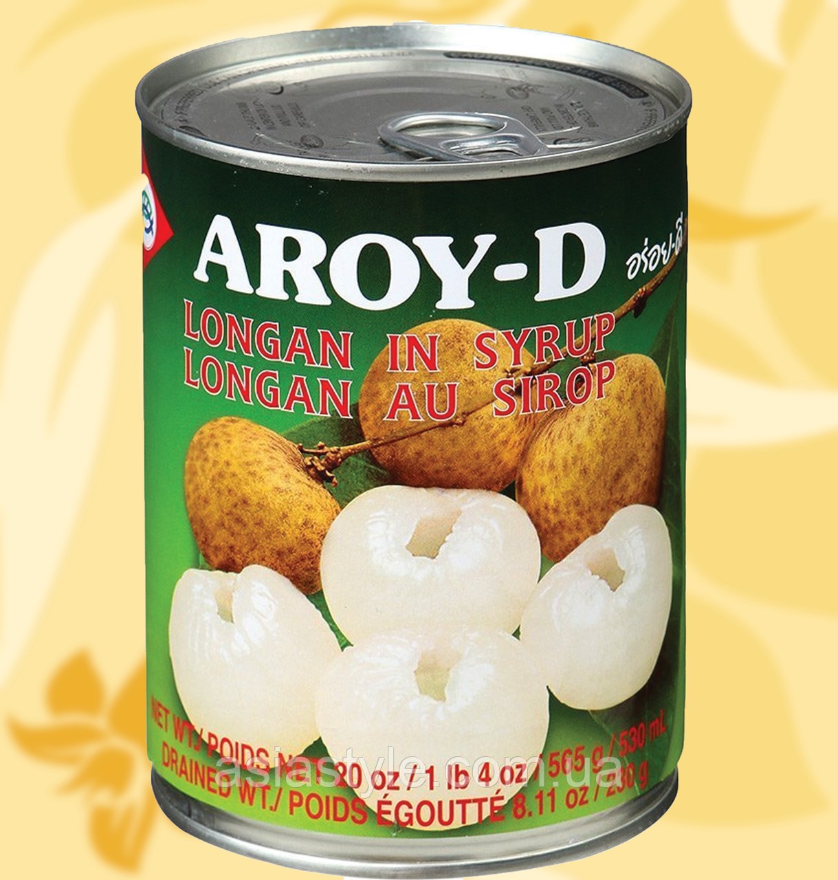 Лонган в сиропі, Aroy-D, longan in syrup, 565г, Таїланд, ВоАФ, фото 1