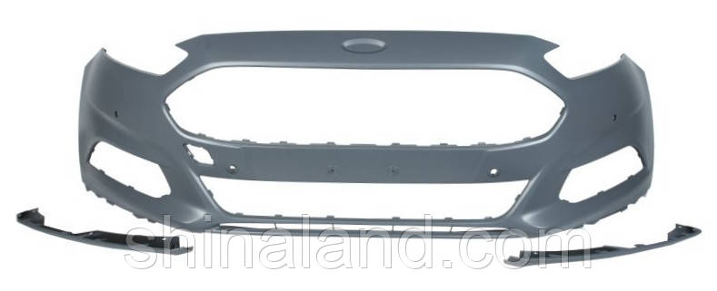 Бампер передній для Ford Mondeo V (ліфтбек) 2014 —, без відв. парконіка, без отвору. омивача, чорний під