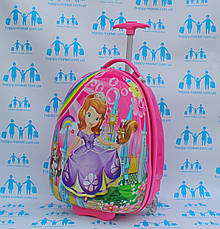 Дитячі рожеві валізи ручна поклажа для дівчинки стандарт Josepf Ottenn Принцеса Софія 16-1711-SF, фото 3