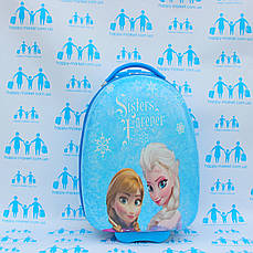 Дитячі валізи овальні пластикові стандарт Josef Otten Холодне серце блакитні 0483-2\0378-2, фото 3