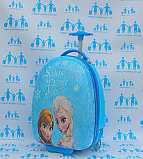 Дитячі валізи овальні пластикові стандарт Josef Otten Холодне серце блакитні 0483-2\0378-2, фото 2