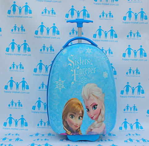 Дитячі валізи овальні пластикові стандарт Josef Otten Холодне серце блакитні 0483-2\0378-2, фото 1