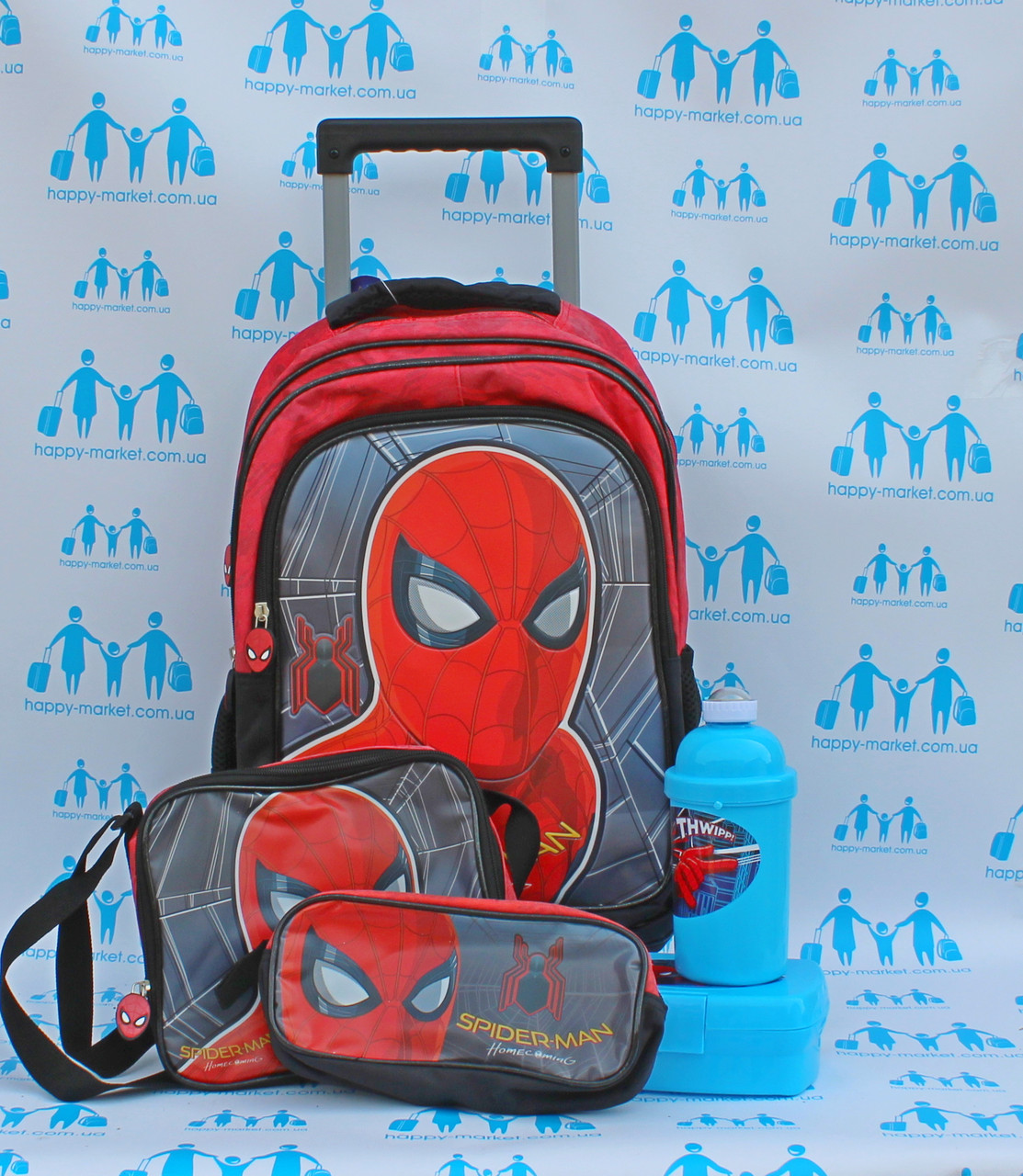 Набор Чемодан - рюкзак + сумка + пенал Человек Паук для школы и путешествий CH19198 - фото 1 - id-p582424110