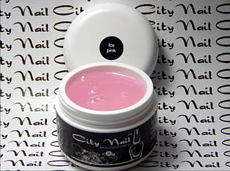 Будівельний гель для нарощування нігтів Ice pink (прозорий) ТМ CityNail