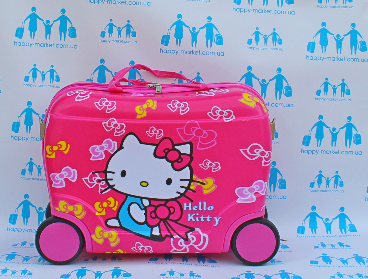 Валізи дитячу якість люкс каталка дитячий на 4 коліщатках Кітті рожевий 9416 HK