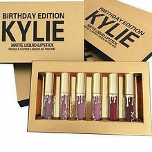 Набір матовою рідкої помади MOD-8607 Gold 6шт KYLIE BIRTHDAY EDITION (240 шт/ящ)