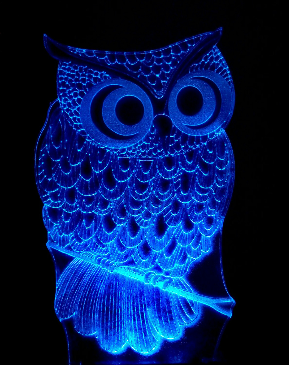 3d-світильник Сова 2, 3д-нічник, кілька підсвічувань (на батарейці), фото 1