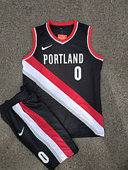 Чорна форма Lillard No0 (майка + шорти) Portland Trail Blazers команда