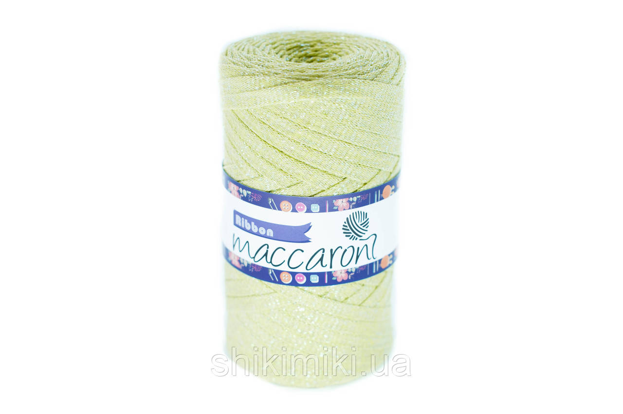 Трикотажний плоский шнур Ribbon Glossy, колір Лайм