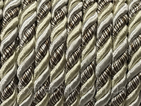 Шнур канат кольору білий бежевий коричневий 10 мм, фото 2