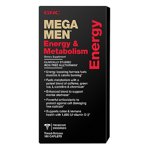 GNC Mega Men Energy & Metabolism 180 caplets - фото 2 - id-p91195613