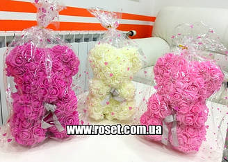 Ведмедик із 3D троянд у подарунковому пакованні — ідеальний подарунок