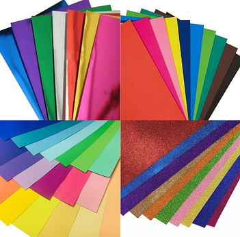 Папір для дизайну Folia, картон дзеркальний, картон з глітером