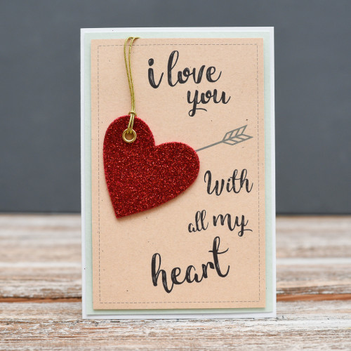 Листівка вітальна I Love you ручної роботи подарунок на день закоханих
