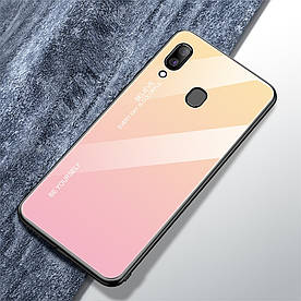 Чохол накладка для Samsung Galaxy A30 A305FD з дзеркальною поверхнею, Градієнт, золотисто-рожевий