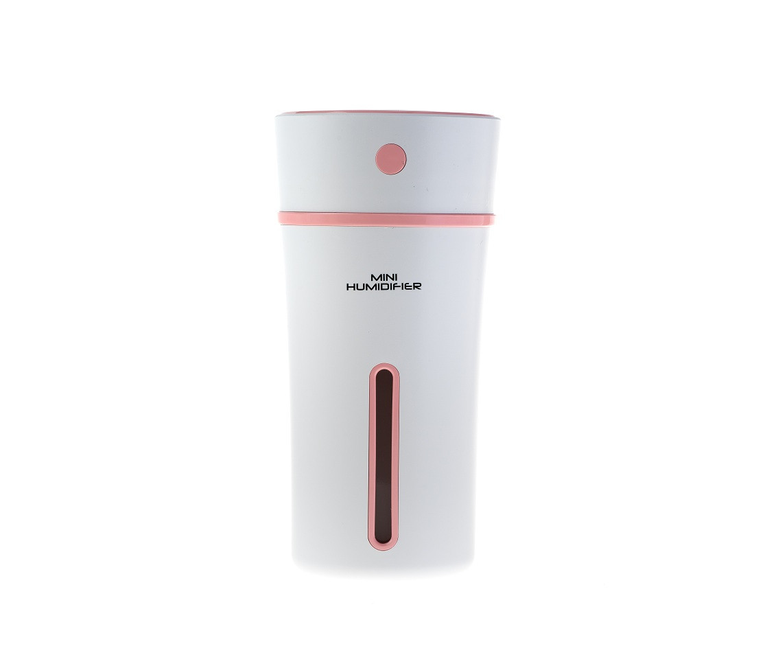 Міні Зволожувач повітря Mini Humidifier (білий; вставки - рожеві)