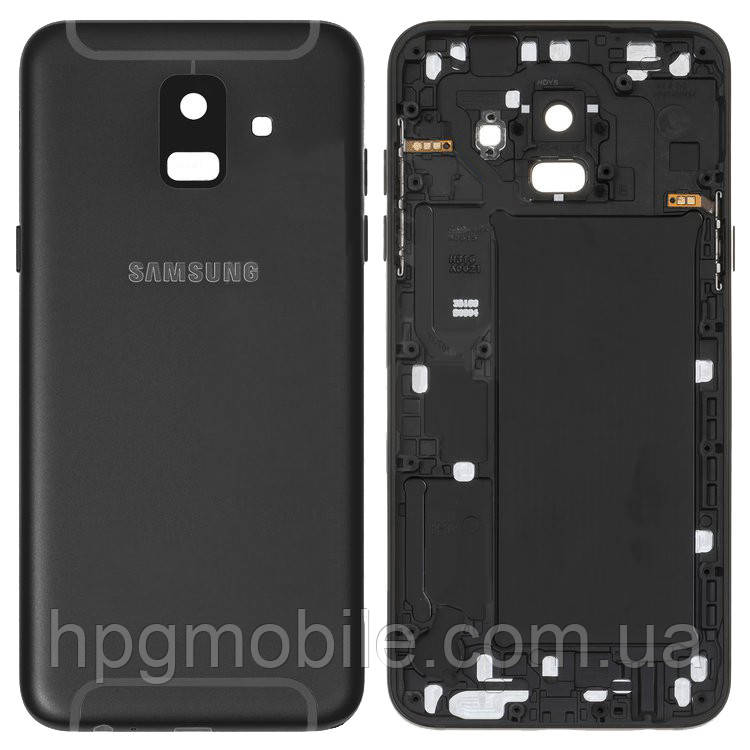 Задня панель корпусу (кришка акумулятора) для Samsung Galaxy A6 (2018) A600F Dual Чорний, фото 1
